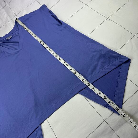 Athleta Top Womens Medium Purple Explore Tee Tie Back V Neck Open Yoga Soft Gym - Picture 10 of 10